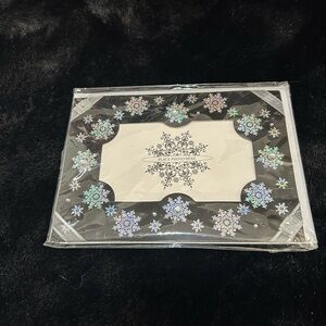 Winter Snowflake Glitter Picture Frame 7.5”x6.5” Holiday Sparkle Decor NWT
